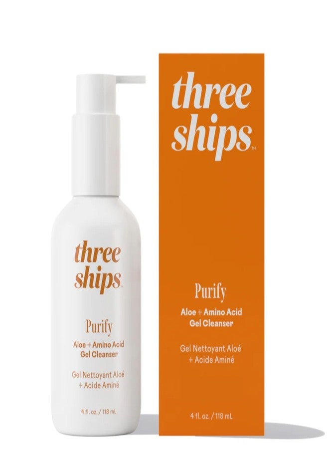 Three Ships - Purify Aloe + Amino Acid Gel Cleanser | Moisturize, Cleanse, Replenish Skin | Cruelty-Free, Vegan, Paraben-Free, Sensitive Skin Safe (4 fl oz | 118 mL) - Image 1